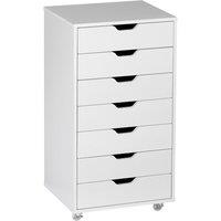 VINSETTO Vertical Filing Cabinet with 7 Drawers Mobile File Cabinet for Home in White