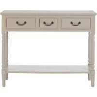 Orsina Versatile Design Three Drawer Black Console Table, Solid Pine Wood Hallway Table, Classic Console Table in Grey