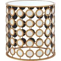 Orsina Reflective Gold Finish Mirror Side Table, Durable Small Lounge Table, Sturdy Small Bedside Table For Bedroom