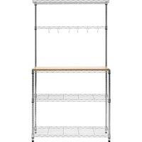 Orsina Versatile Design 4 Tier Shelf Unit, Contemporary Shelf Unit For Living Room, Durable Standing Metal Unit in Silver