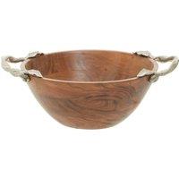 Orsina Unique Acacia Wood Bowl, Handmade Wooden Salad Bowl, Distinctive Fruit Bowl, Natural Wood Centerpiece Bowl