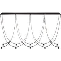 Orsina Stylish Design Console Table With Black Glass Top, Versatile Hallway Table, Easily Maintained Console Table