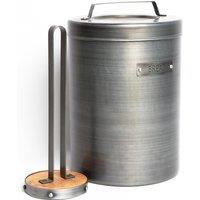 Industrial Kitchen 2pc ware Set including Metal Bread Bin, 23x34.5cm & Kitchen Towel Holder, 31cm in Grey | Size: 23x34.5 cm