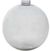 Orsina Bottle Design Glass Vase, Narrow Mouth Cylindrical Flower Vase, Contemporary Coloured Vase for Homes in Grey