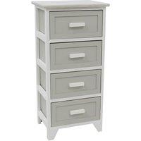 JVL Abingdon 4 Drawer Storage Unit - Grey & White | Size: Medium