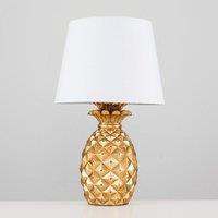 ValueLights Pineapple Pair of Gold Table Lamp