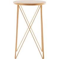 Orsina Round White Marble Side Table, Gold Lattice Iron Legs, Boutique Style Luxe Accent Table for Living Room