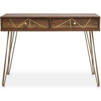 Orsina Compact & Versatile Console Table, Ample Storage Metallic Furniture, Timeless Design Hallway Table in Natural