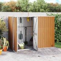 Berkfield Home Garden Tool Shed Brown 225x89x161 cm Galvanised Steel | Size: 225 x 89 x 161 cm