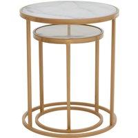 Orsina Elegant Set Of Two Nesting Tables, Versatile Nesting Table For Livingroom, Durable Modern Nesting Tables in Gold