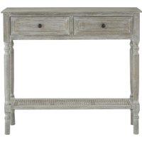 Orsina Rectangular Console Table With 2 Drawers for Hallway, Pine Wood Hallway Table for Home Dcor, Wood Table with 2 Drawers for Office in Grey