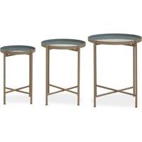 Orsina Set of 3 Modern Side Tables, Grey & Gold Metal End Tables, Gold Side Tables, Side Tables for Living Room