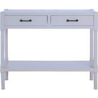 Orsina Two Drawer Console Table for Hallway, Pine Wood Hallway Table for Home Dcor, Wood Table with 2 Drawers for Office in White