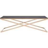 Orsina Sturdy Design Glass Top Criss Cross Coffee Table, Versatile Table For Livingroom, Functional Decorative Table in Black