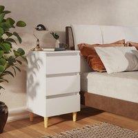 Berkfield Home Bed Cabinet with Solid Wood Legs White 40x35x69 cm | Size: 40 x 35 x 69 cm