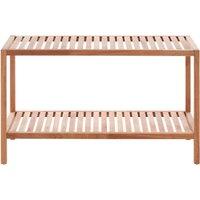 Orsina ARLA Walnut Wood Two Tier Storage Shelf Unit in Natural