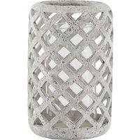 Love Lace Large Grey Stone Effect Hurricane Lantern