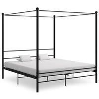 Berkfield Home Canopy Bed Frame Black Metal 200x200 cm