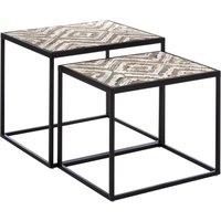 Orsina Stable Design Set Of 2 Side Tables, Stylish Kitchen Side Table For Breakfast, Robust Breakfast Table in Black