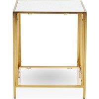 Orsina Glass & Gold Frame Side Table, Modern Side Table with Terrazzo Effect, Sleek & Contemporary Side Table