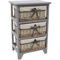 JVL Sherborne 3 Drawer Storage Unit - Grey | Size: Medium
