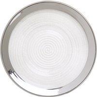 Orsina Ida 21cm Embossed Side Plate With Silver Rim in Clear
