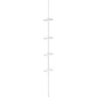 Orsina 4 Tier White Corner Storage Unit, Steel Frame Corner Shelf Rack, Space-Saving Corner Stand For Utility Rooms