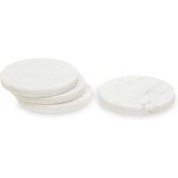 Orsina Set Of Four White Marble Round Coasters, Durable Natural Stone Coasters