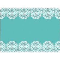 Orsina Set of Four Cork Rectangular Placemats, Durable Heat-Resistant Table Mats with Blue & White Design