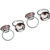 Orsina Versatile Set Of Four Sapphire Diamante Napkin Rings, Elegant Rings For Table, Durable Diamante Napkin Ring in Grey