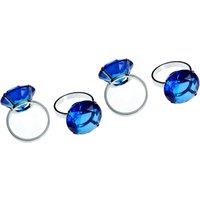 Orsina Versatile Set Of Four Sapphire Diamante Napkin Rings, Elegant Rings For Table, Durable Diamante Napkin Ring in Blue