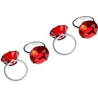 Orsina Versatile Set Of Four Sapphire Diamante Napkin Rings, Elegant Rings For Table, Durable Diamante Napkin Ring in Red