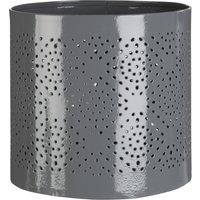 Orsina Punched Grey Finish Small Candle Holder