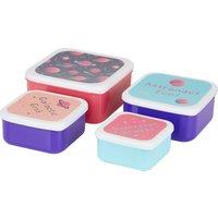 Orsina Stackable Design Set Of 4 Space Design Lunch Boxes, Versatile Assortment Of Multisized PP Lunch Boxes