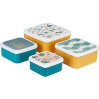 Orsina Stackable Design Set Of 4 Winter Palm Lunch Boxes, Versatile Assortment Of Multisized PP Lunch Boxes