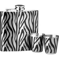 Orsina Stylish Zebra Design Hip Flask Set, Durable Hip Flask For Men, Glamorous Design Alcohal Flask For Everyone