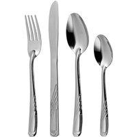 Orsina Comfortable Grip 16 Pc Cutlery Set, Stainless Steel Spon & Fork Set, Elegant Design Serving Spoon Set in Silver