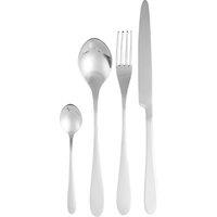 Orsina 16Pc Cutlery Set, Elegant SIlver Finish Cutlery Set, Modern Stainless Steel Cutlery Set with Rounded Handles