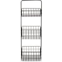 Orsina Modern Design 3 Tier Black Storage Caddy With Handles, Wire Shower Caddy, Organiser Shelf For Laundry