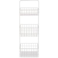 Orsina Modern Design 3 Tier Black Storage Caddy With Handles, Wire Shower Caddy, Organiser Shelf For Laundry in White