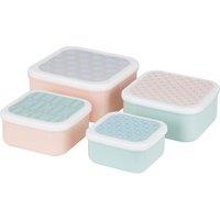 Orsina Stackable Design Set Of 4 Frosted Deco Lunch Boxes, Versatile Assortment Of Multisized PP Lunch Boxes