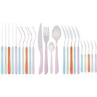 Orsina Bright 24Pc Multi Coloured Cutlery, Versatile Quality Set For Kitchen, Portable Cutlery Set For Travelling