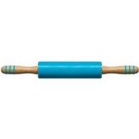 Premier Housewares Non Stick Zing Red Silicone Rolling Pin, Heat Resistant Rolling Pin, Durable Wooden Pin For KItchen in Blue
