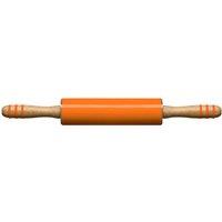 Premier Housewares Non Stick Zing Red Silicone Rolling Pin, Heat Resistant Rolling Pin, Durable Wooden Pin For KItchen in Orange