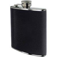 Orsina Black Leather Effect Stainless Steel Hip Flask Set, 8oz Flask With Matching Shot Glasses & Funnel