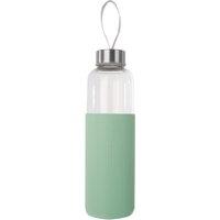 Orsina Spacious Glass Mug With Mint Silicone Sleeve, Easily Maintained Mug Glassware, Versatile Clear Glass Mugs