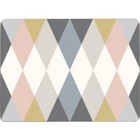 Orsina Set of Four Cork Rectangular Placemats, Durable Heat-Resistant Table Mats with Diamond Design