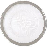 Orsina Ida 33cm Embossed Charger Plate With Silver Rim in Clear