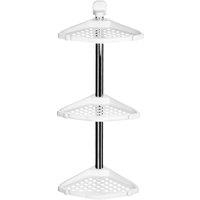 Orsina Wall Mountable Corner Shelf Unit, Chrome-Plated Bathroom Shelf Unit, Stylish White Corner Storage Rack