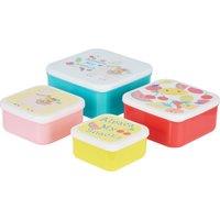 Orsina Stackable Design Set Of 4 Fruity Alpaca Lunch Boxes, Versatile Assortment Of Multisized PP Lunch Boxes